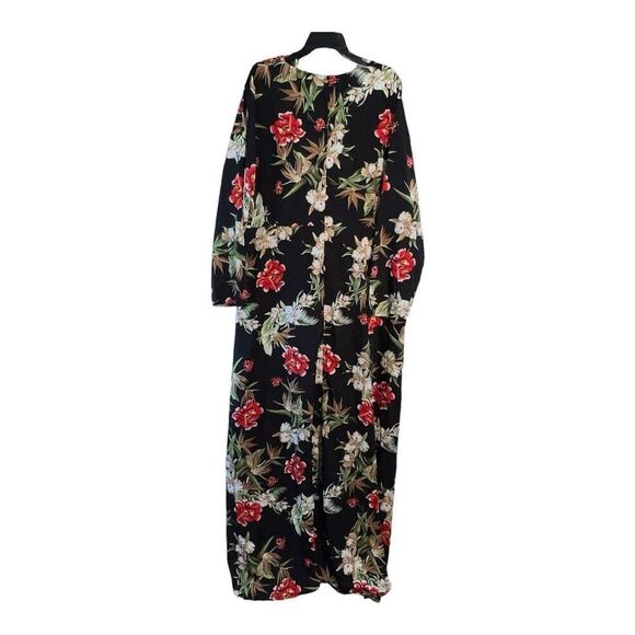 Pretty Little Things Plus Dress Women’s 3X Black Floral Twist Front Maxi Dress - Picture 6 of 8